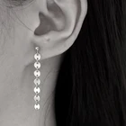 Drop Earrings Gemnel Coin Long Chain Link Gold Color Drop Disc Stud Earrings Jewelry For Women Gift