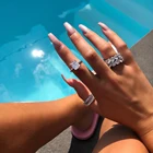 Cz Eternity Band Silver Color Zirconia Charming Rings Women Clear 5mm Round Cut CZ Eternity Band Wedding Ring