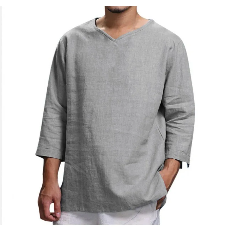 Summer's Hot New Jacquard Slim-fitting T Shirt V Neck T Shirts Men T-shirt Printed Custom V Neck T Shirts Men