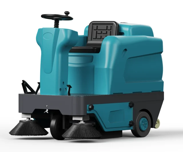 Driving Industrial Street Sweeper Cleaning Machine Electric Road Floor Sweeper For Sale Green 48V52AH 1260mm
