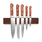 Wall Mount Knife Holder Super Strong Wall Mount Universal Walnut Wood Bar Magnetic Kitchen Knife Holder