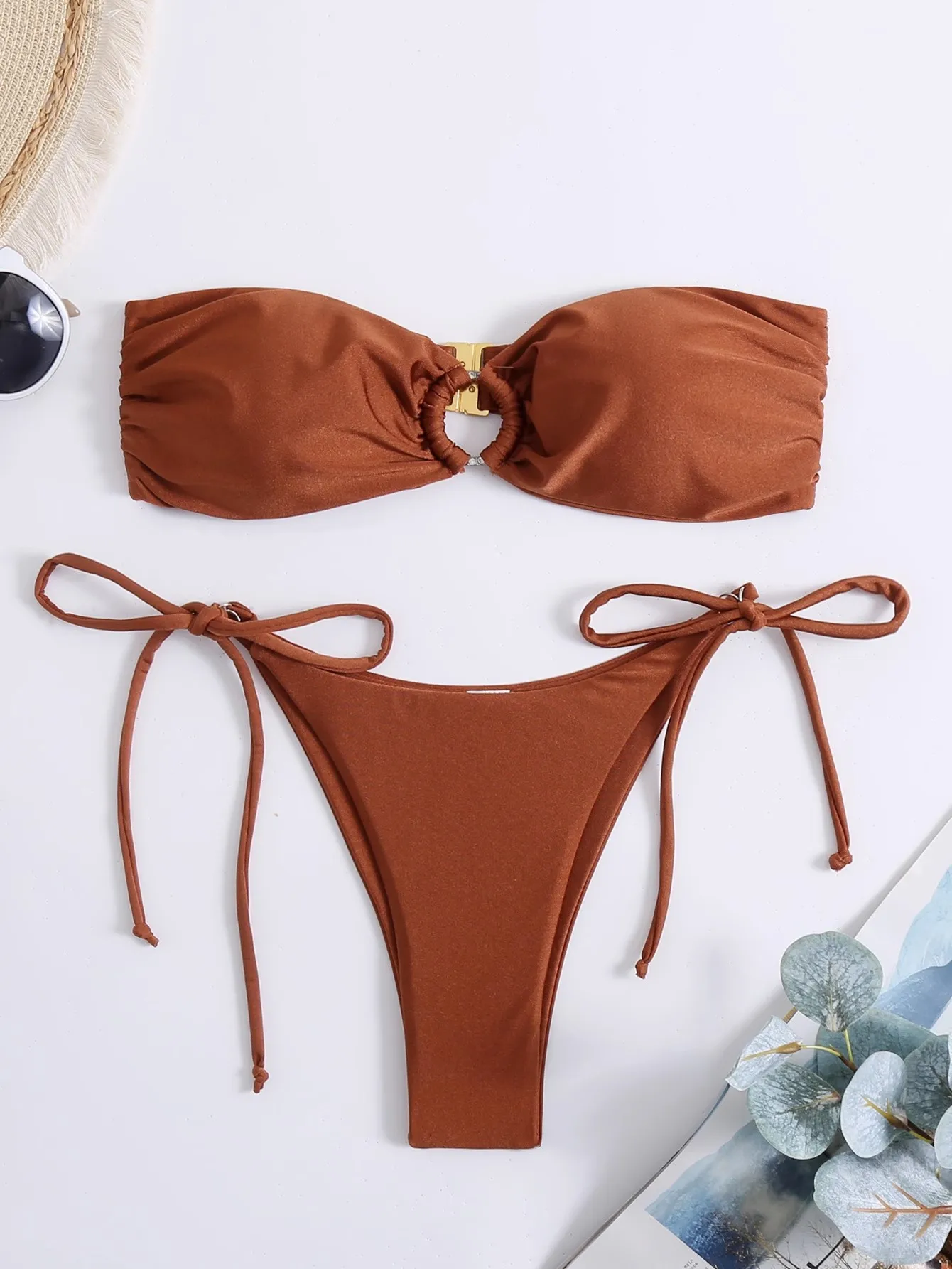 Huilin Luxury Mini Micro Bikini Set Women High Waist Thong String