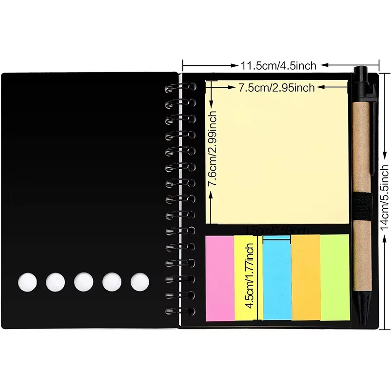 Memo Sticky Notes Flag Kraft Paper Notebook Mini Small Notebook Custom Notepads With Pen and Sticky Notes