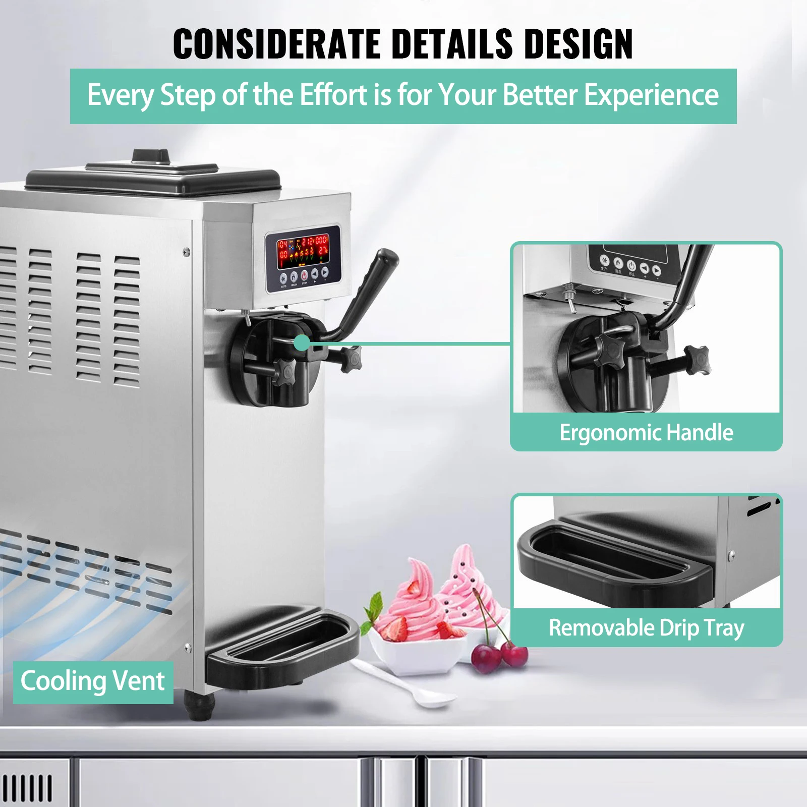 Commercial Ice Cream Maker Single Flavor Ice Cream Machine 4.75.3 Gal