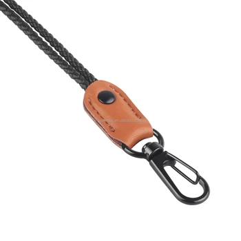High quality logo custom leather wallet lanyard bulk cell phone lanyard wrist strap for earbud ID Badge Card Holder