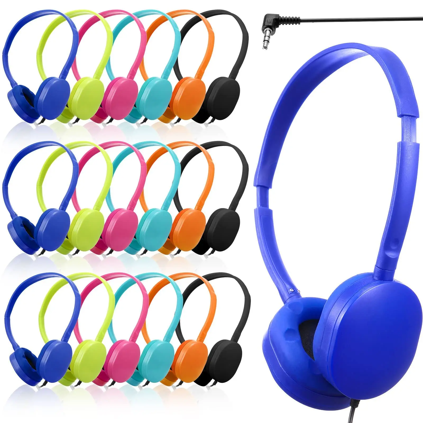 3.5MM Plug Silicon Earpads Wired Kids Headphone Child Learning Headset Colorful Over-head Headphones for OEM Logo