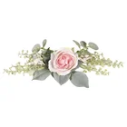 Rose Pink Factory Artifical Rattan Flower Rose Head Horns Pink Wedding Hotel Decorated