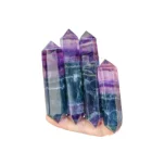 Gem Stone Wholesale Natural Custom Double Minaret Gem Crystal Dot Fluorite DT Point Healing Stone