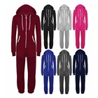Cotton Onesie Onesie Wholesale 1 Piece Pajamas Women Men Cotton Polyester Brushed Fleece Hooded Zip Adult Onesie