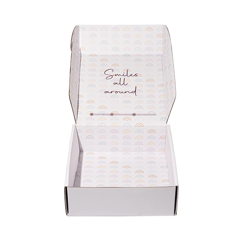 product small folded corrugated shipping box with recycled materials glossy matt lamination embossing for packing gift-7
