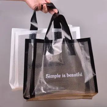 Eco Friendly Customized Soft Loop Handle Shop Products Packing Shopping Plastic Bag With Logo