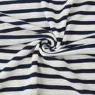 Black Dyed White Black Stripe Knitted Yarn Dyed Fabric 100% Cotton Fabric For Garments