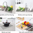 Drainer Rack Stainless Steel Foldable Drainer Kitchen Sink Dish Rack Roll Up Dish Drying Rack