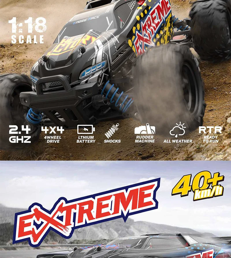 40km/h High-Speed RC Off-Road Car - Upgraded 9302E Electric Truggy