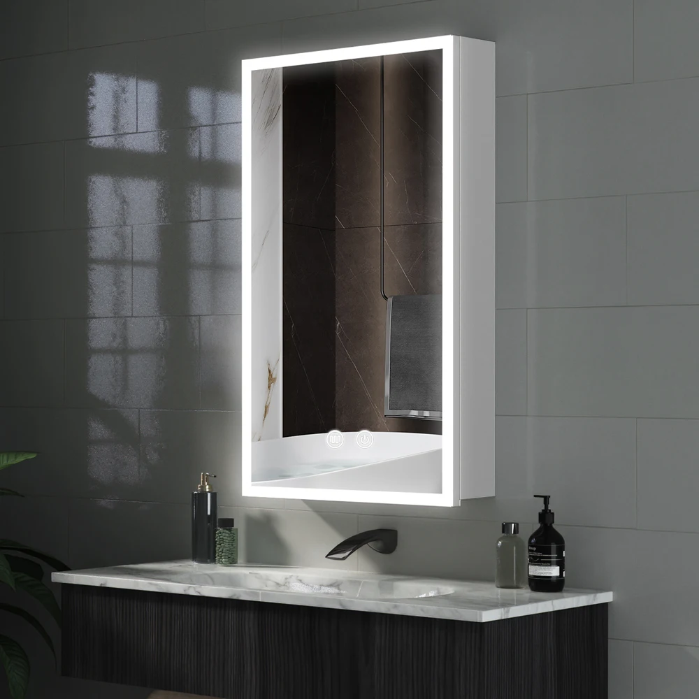 neue design illuminated bathroom mirror cabinet