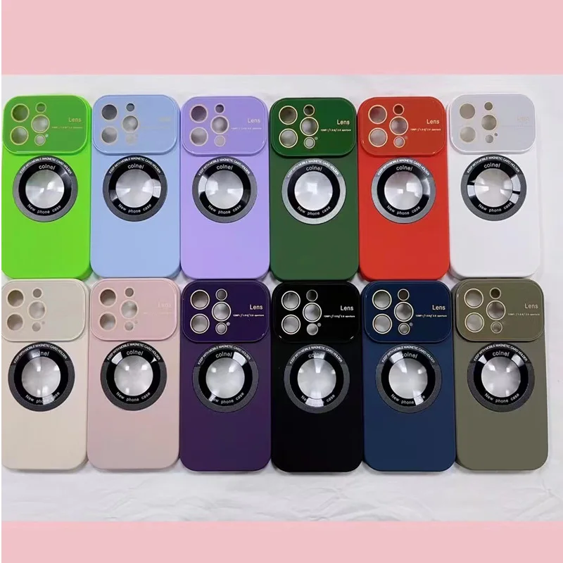Large Window Strong Magnet Silicone Phone Protective Case Reveal Your Logo Mobile Covers for iPhone