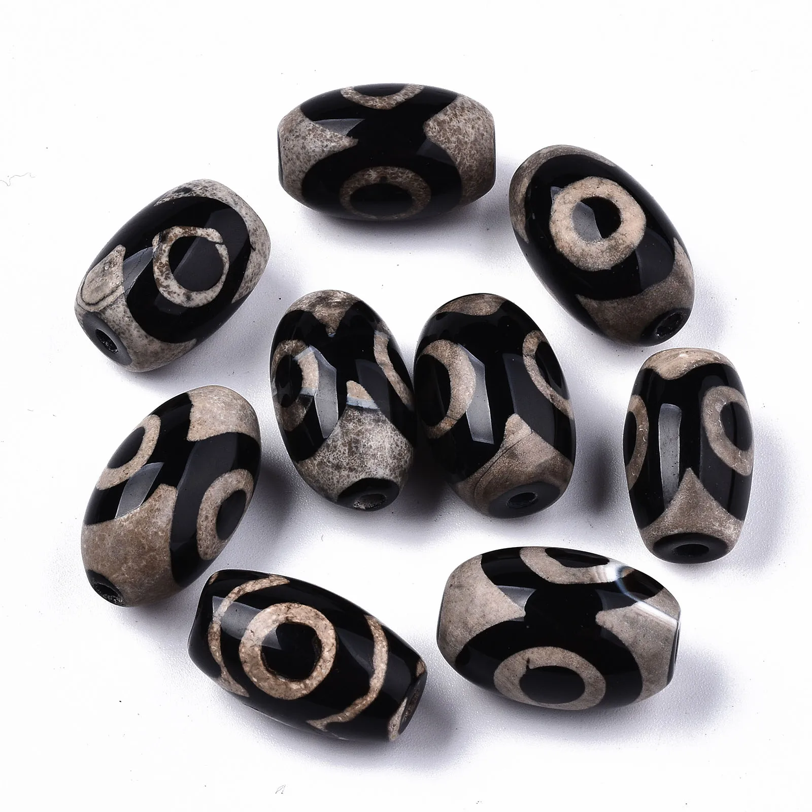 Pandahall Oval 3 Eye Natural Agate Beads Tibetan Style Dzi Beads Buy