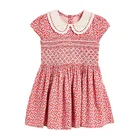 Kids All Print Dress Chinese Cotton Short Sleeve Children's Princess Skirt Top Wear