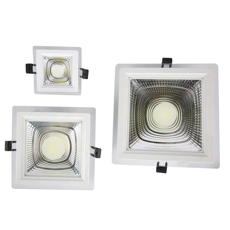 led ultra-thin panel light cob Circular sky light embedded spot light 5w7w12w15w25w30w die-cast aluminum Square downlight