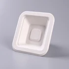 Square Bowl Pulp Bowl Square Shape Molded Paper Pulp Bowl Bagasse Pulp Molded Customized Disposable Bowl