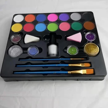 Professional Hypoallergenic Safe & Non-Toxic Face Paint And Glitter Tattoo Kit For Makeup Party