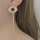 Earrings Rose High Quality Hot Sale Devil Eyes Earrings Statement Rose Gold Long Chain Long Tassel Earrings