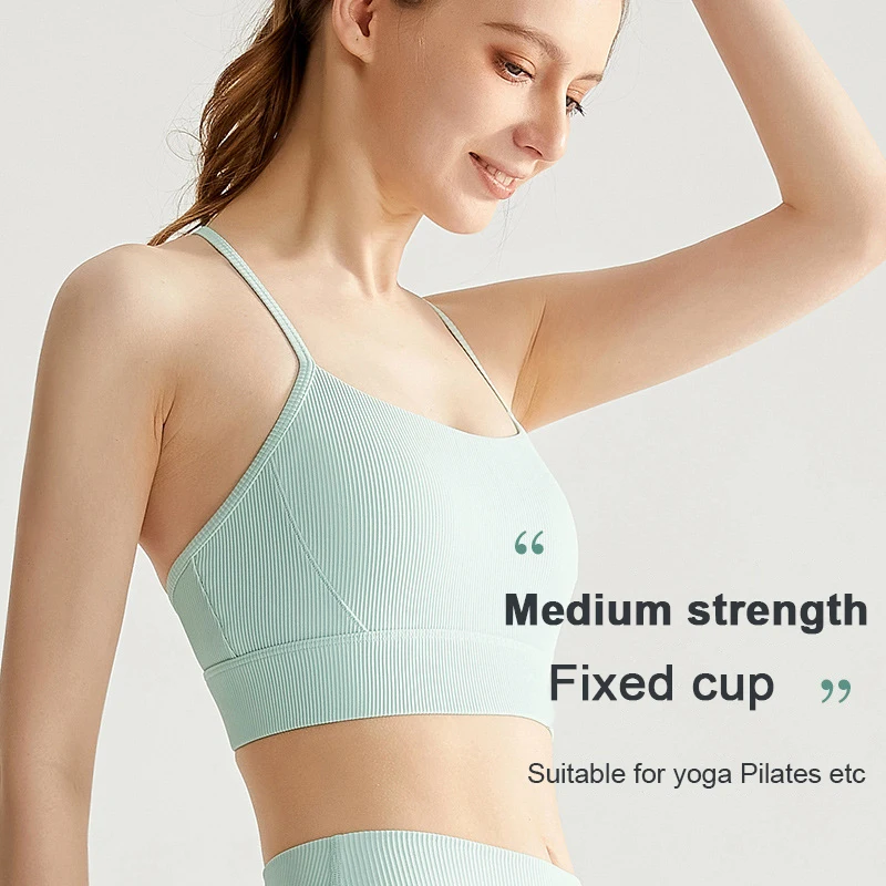 Wholesale Quick-Drying Fashion Threaded Strap Bra Fitness Set High Quality Yoga Short Set For Women