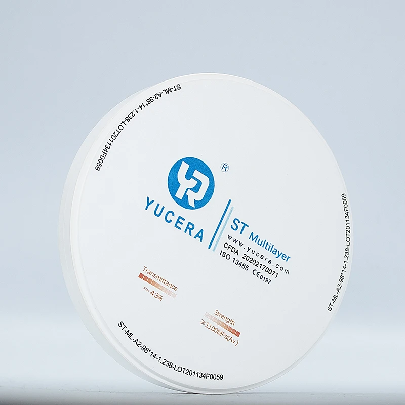YUCERA ST Multilayer Yucera Pre Sintered Zirconia Dental Ceramic Materials Multilayer With 16 Colors