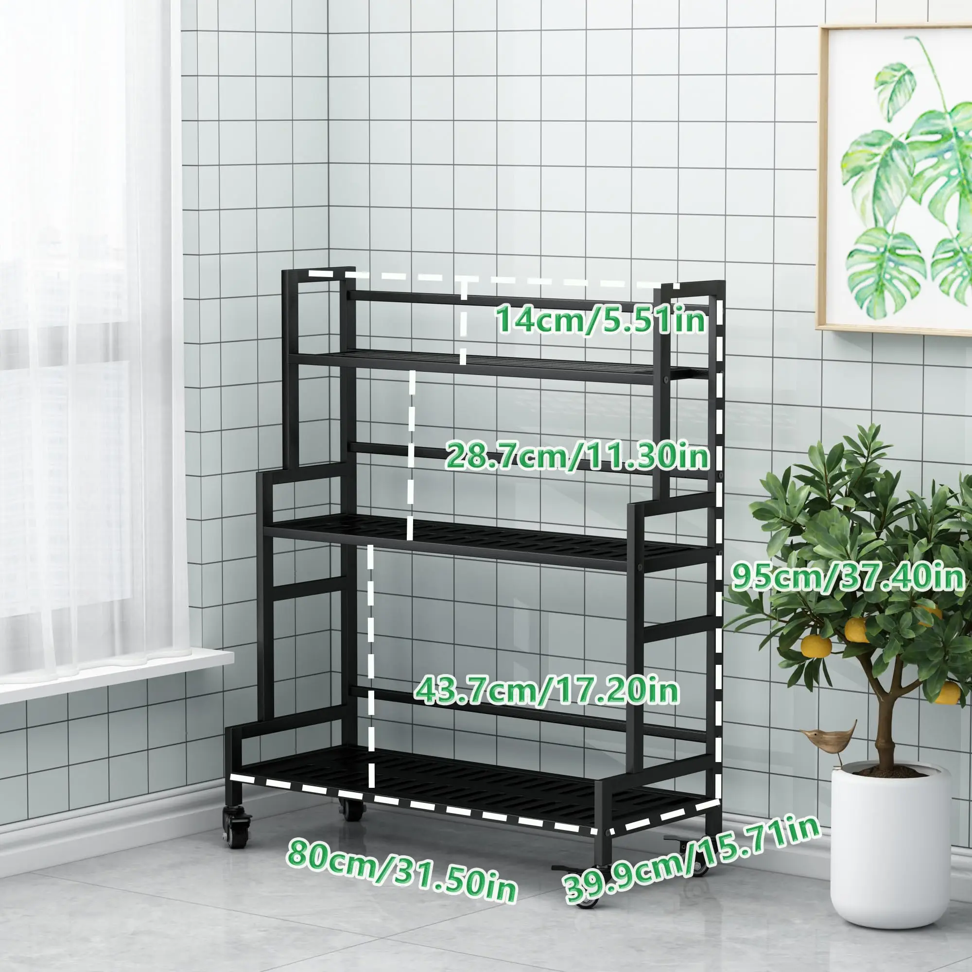 Garden Balcony Living Room Multiple Plants Potted Ladder Plant Holder Table 3 Tier Metal Outdoor Plant Stand
