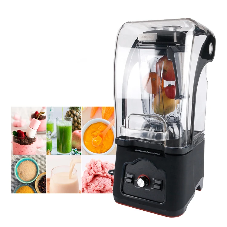 High Power Commercial Kitchen Equipment Black Heavy Duty Blender