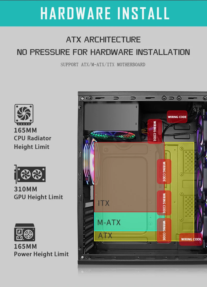 Hot Sales Computer Atx Case Graphic Cards Case Frame Server Complete