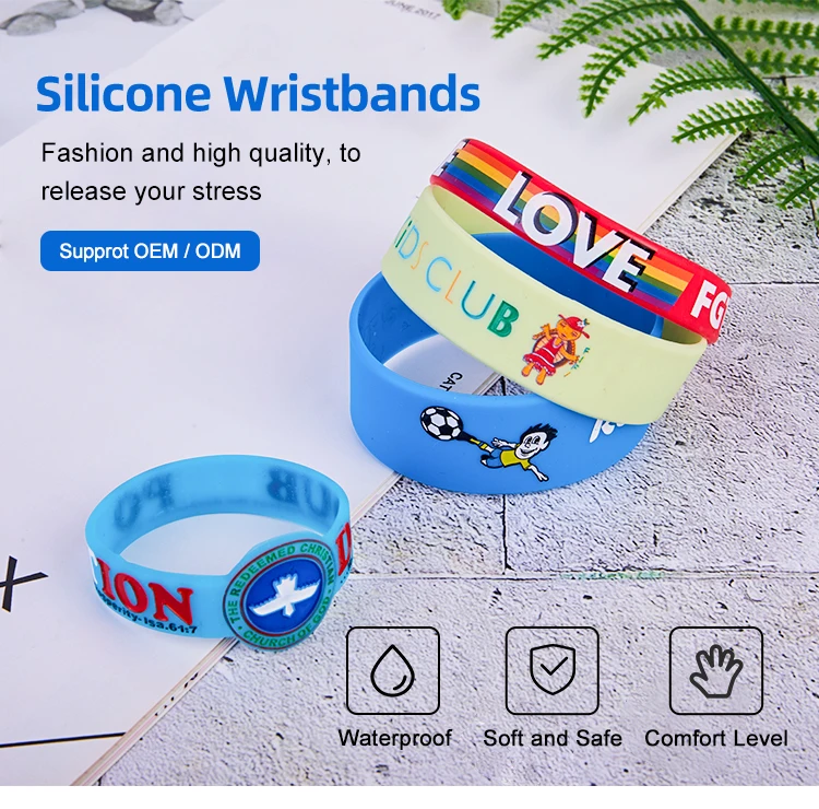 China Factory Customized Design Creative Silicone Bracelets With Logo Printed Sublimation Wristband Set Packaging