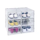 Click Plastic Plastic Plastic Shoe Box Foldable Click Containers Boxes Cube Storage Bins Sneakers Plastic Shoe Boxes