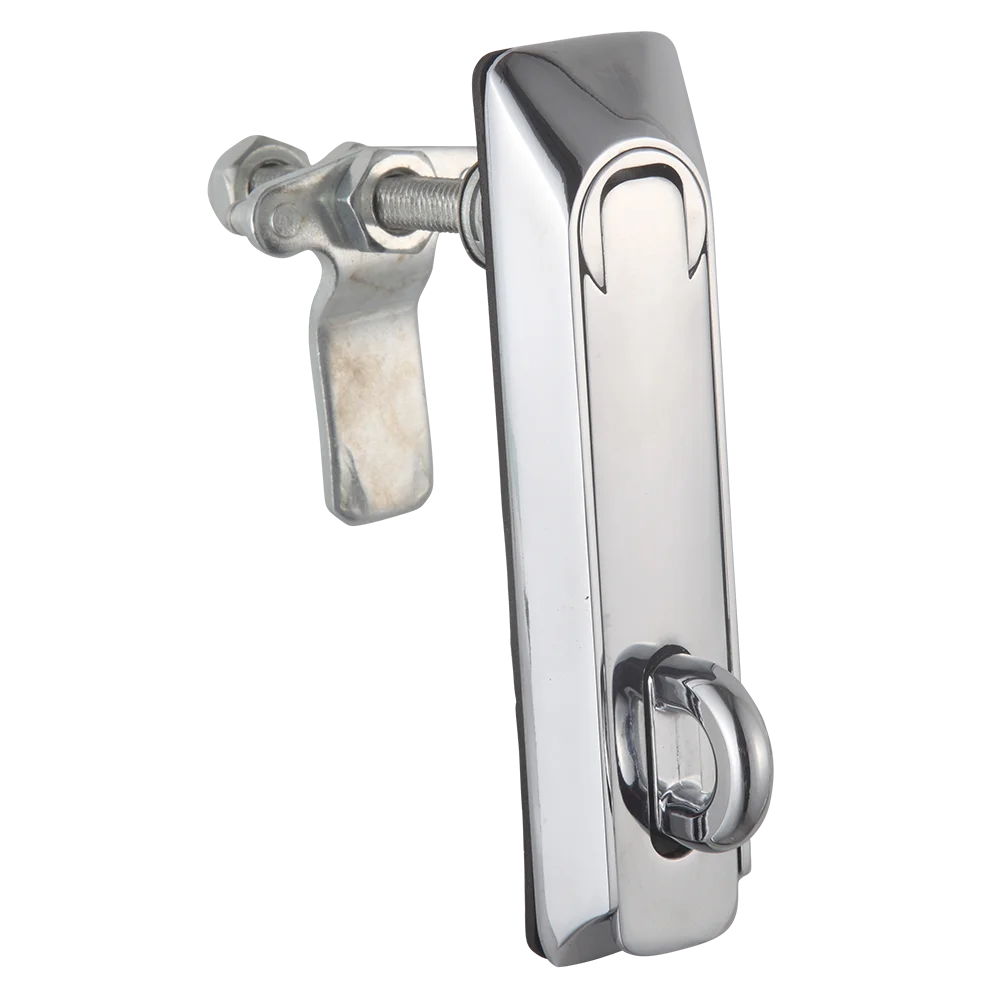 Economical Zinc Alloy Flat Button Lock for Metal Cabinet Durable Furniture Locks Key Unlatch for Distribution Rod Control Lock details