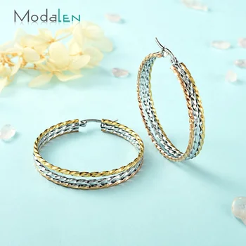 Modalen Multi Colored Wholesale Korean hoop earrings steel Trendy Cheap Fancy Jewelry
