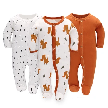 Baby Footless Onesie Pajamas with 100% Cotton 3 Pack Toddler Breathable Floral Romper Baby for Toddler Boys Girls