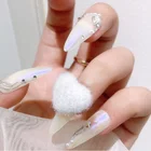 Heart Popular Heart Charm Nails Valentines Nail Art Designs Supply 3D Removable Magnetic Heart Pompom Nails