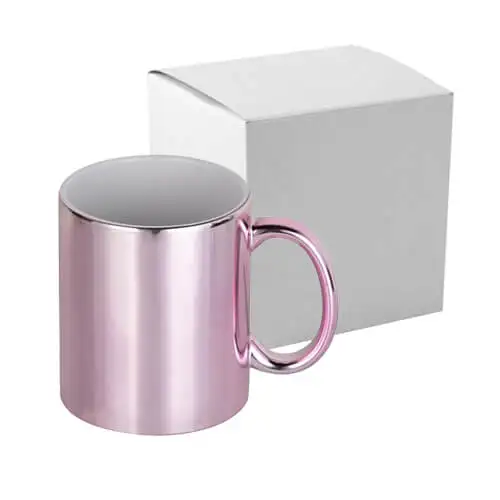 Pink sublimation blank gift diner Photo ceramic coffee milk Glitter mugs for printing