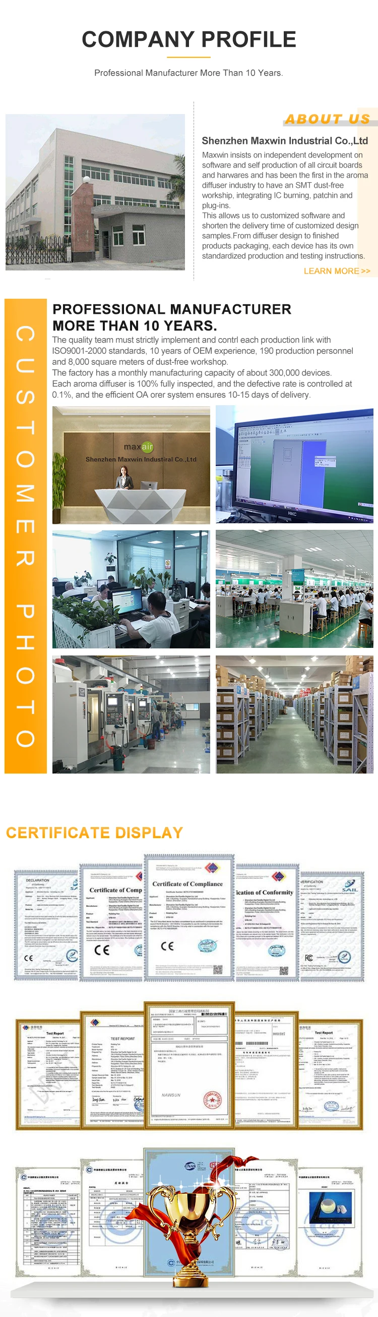 800ml Capacity 12V Silent Operation Essential Oil Diffuser for Commercial Use with Bluetooth WIFI APP Control