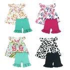 In Summer Kids In Stock Baby Girls Summer Clothes Flower Pearl Dress Ruffle Shorts Kids Boutique Outfits Clothes