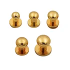 Round Gold Stud 6mm Round Head Gold Solid Brass Leather Button Screwback Stud