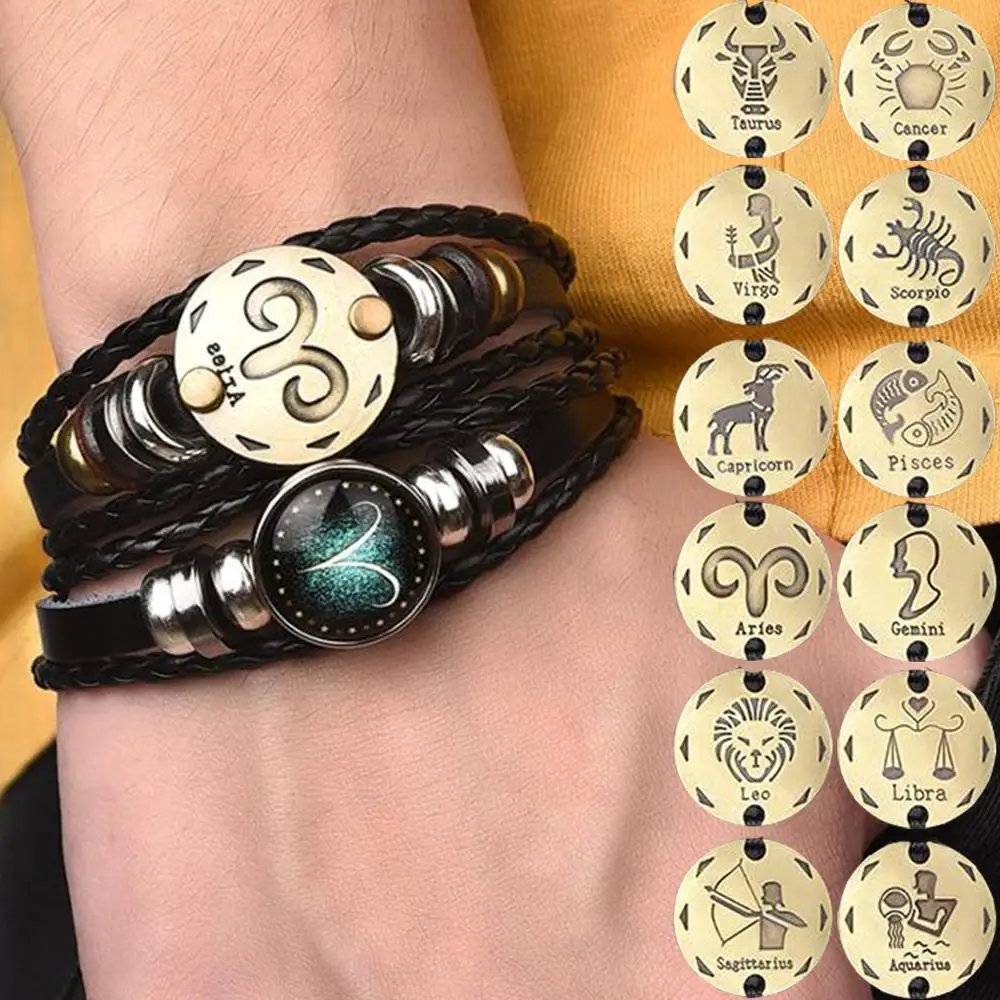 leather zodiac bracelets