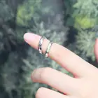 Silver Silver Maxery New Style Fashion Design Ins Maxery Minimalist Sparkling Ring 925 Silver Diamond Light Ring
