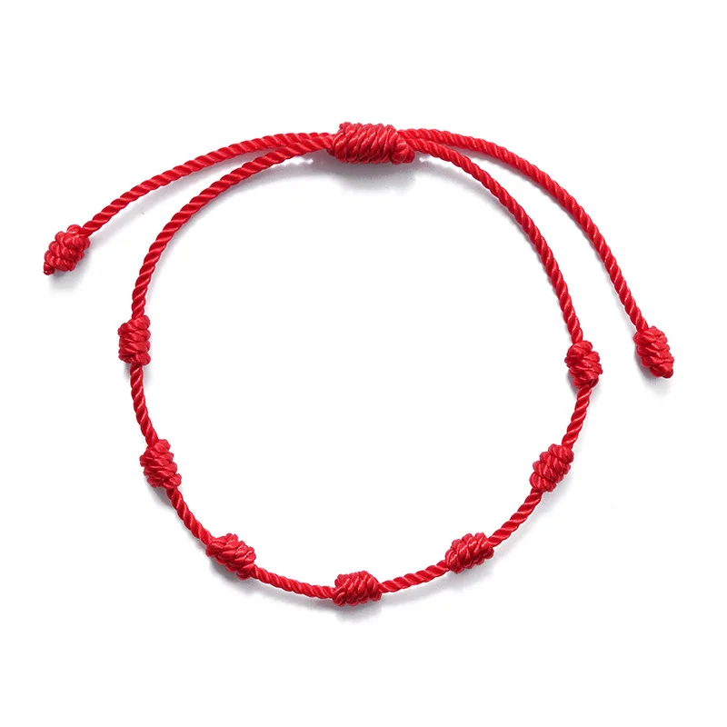 Good Luck Evil Eye Protection Kabbalah Bracelet Adjustable Red Thread Cord 7 knots Unisex