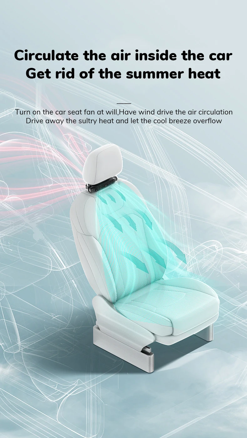 Headrest Mounted Leafless Fan, USB, 5W, ABS - detail 6