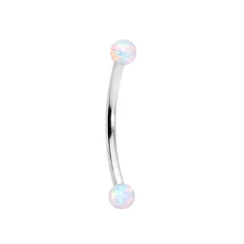 Gaby Body Jewelry 16g tongue rings stainless steel Curved Barbell with Spike Ends for Snake Eyes Piercing jewelry