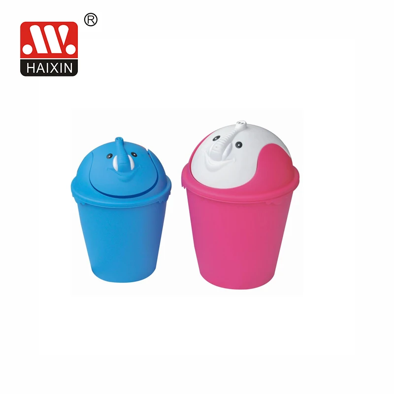 High Quality Plastic Animal Design Cute Cartoon Dustbin Elephant Garbage Bin 6L