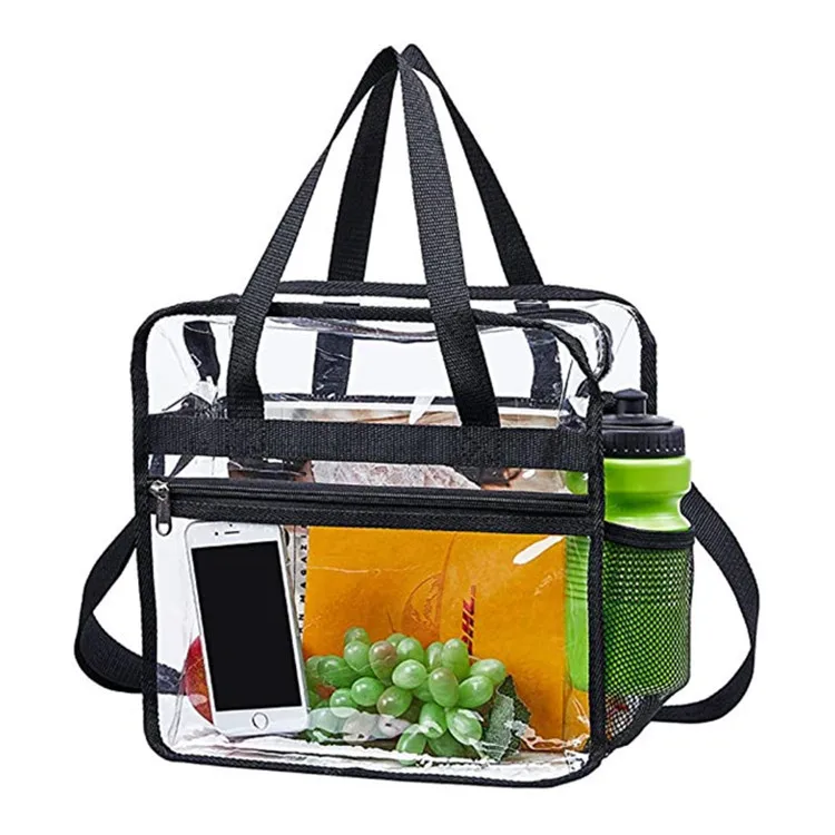 Ecobag Clear PVC Tote Bag with custom printed logo reusable shopping bag totebag transparent bag