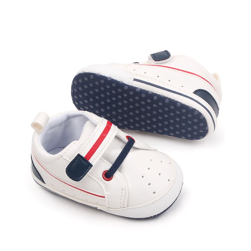 0-1 Year Old Baby Shoes White PU Leather Sports Baby Shoes Leisure Toddler Shoes Spring and Autumn factory