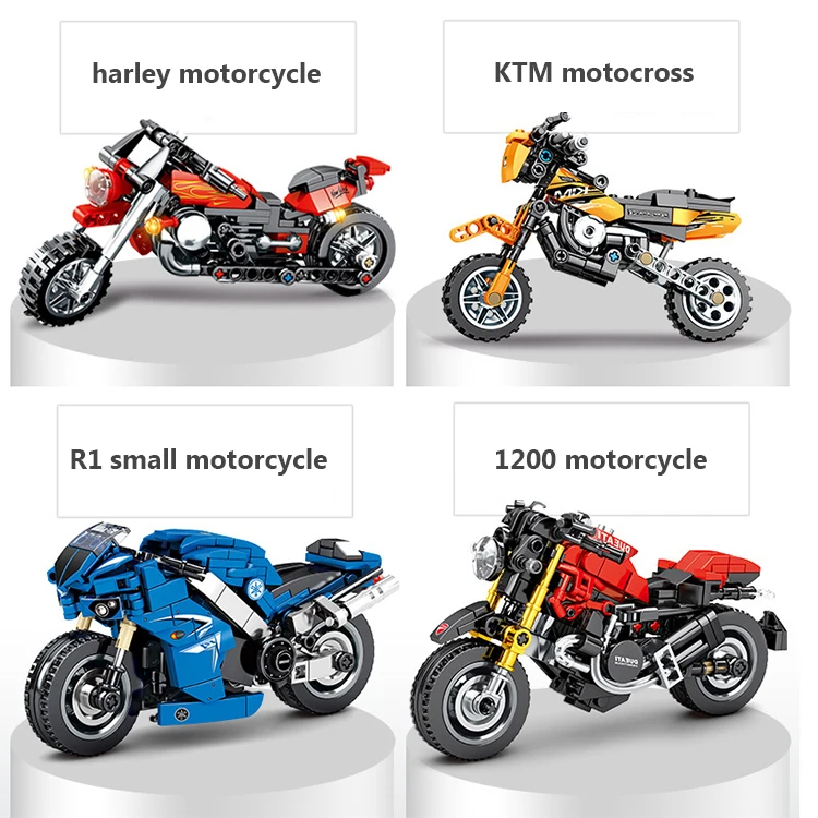 Hot sales Scooter Car Model Building Blocks Technic Motorcycle Car Bricks Educational Toy for Kids Boys